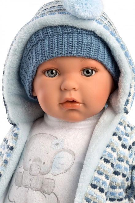Llorens 42405 BABY ENZO - realistyczna lalka dźwiękowa z miękkim materiałowym ciałem - 42 cm