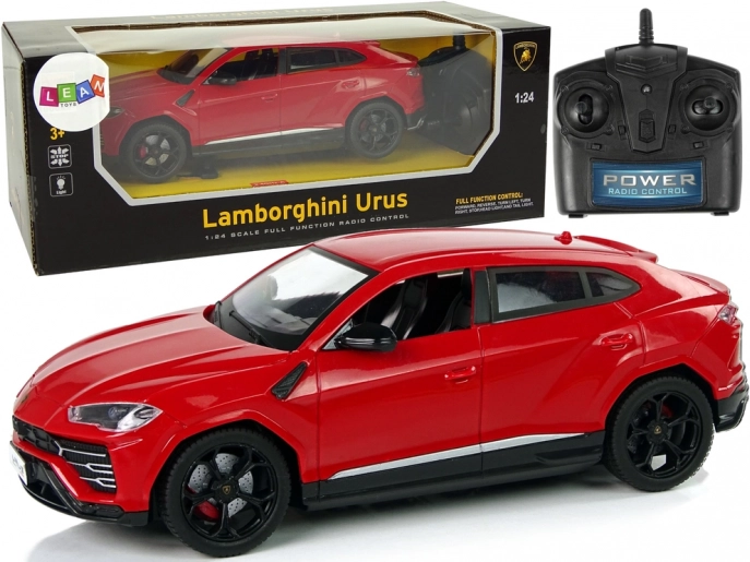 RC auto 1:24 LAMBORGHINI Urus czerwone ze światłami 2.4 GHz