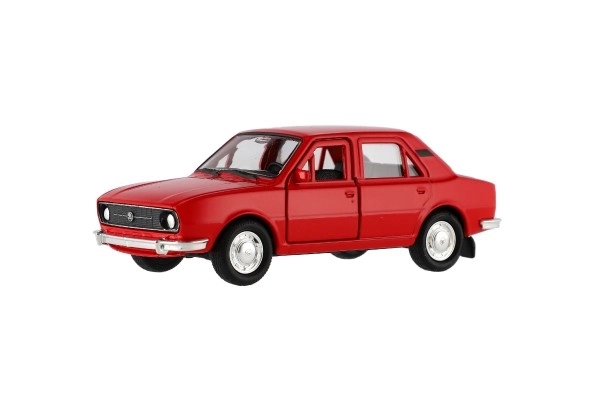 Samochód Welly Škoda 105L metal/plast 11cm 1:34-39 na wolny bieg 4 kolory w pudełku 15x7x7cm