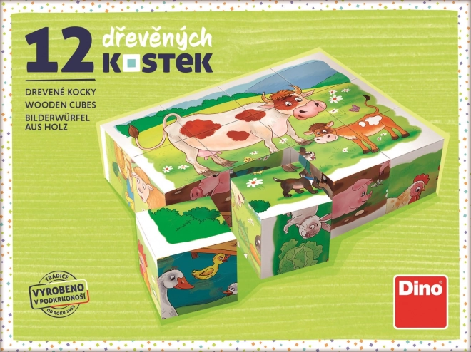 Drewniane klocki Na farmie