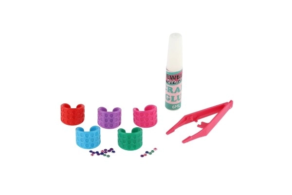 Pierścionki kreatywny zestaw plastik w pudełku 12x21x3,5cm 12szt w pudełku