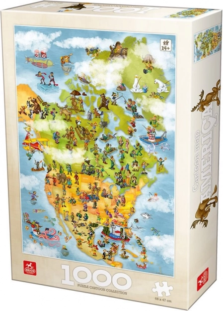 Puzzle Rysunkowa mapa Ameryki 1000 elementów