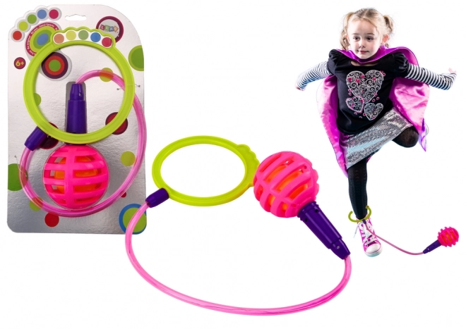 Skaczący Skipper Hula Hop na Nogu Różowy z Diodami LED