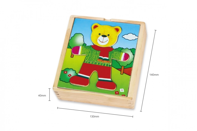 Drewniane puzzle VIGA Ubierz misia