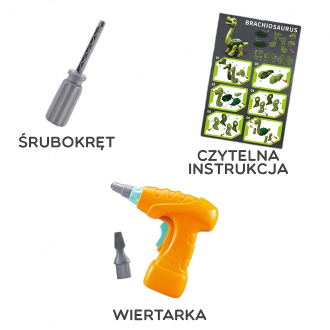 Dinozaur do Składania WOOPIE z Wiertarką