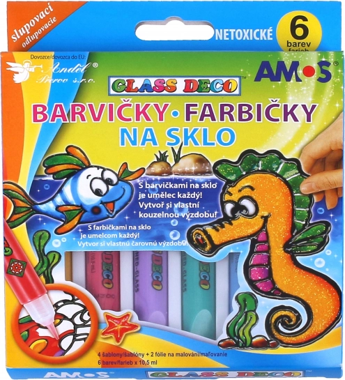 Farby do szkła 6 szt./10,5 ml