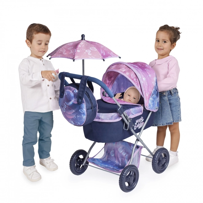 DeCuevas 85076 Składany wózek dla lalek z parasolem i torbą Magic Bubble 2024 - 60 cm