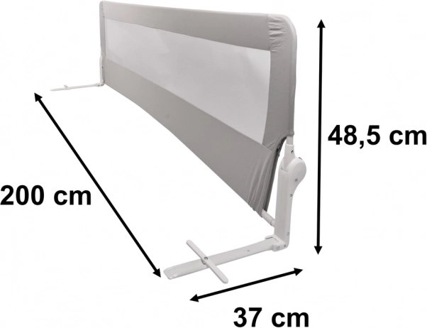 Składana barierka ochronna do łóżka 200 cm szara
