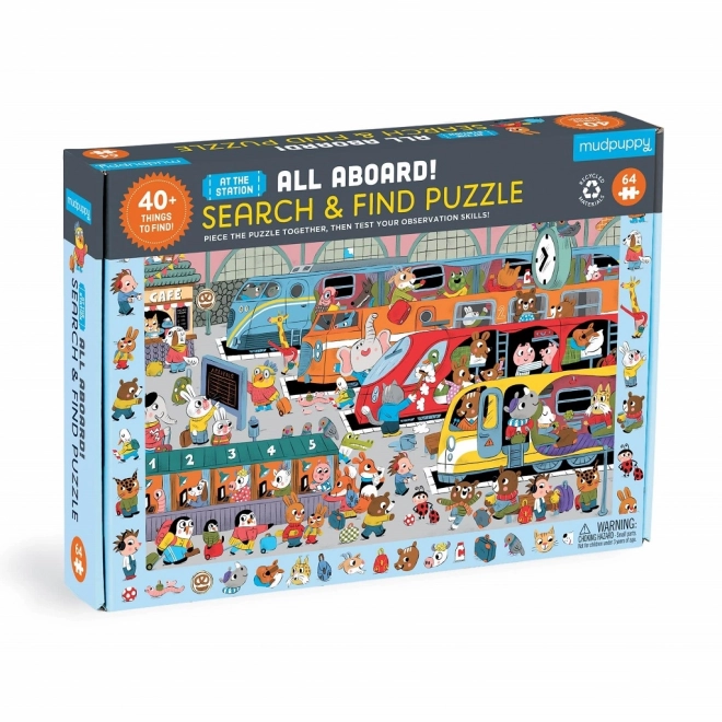 Puzzle Mudpuppy Dworzec 64 części