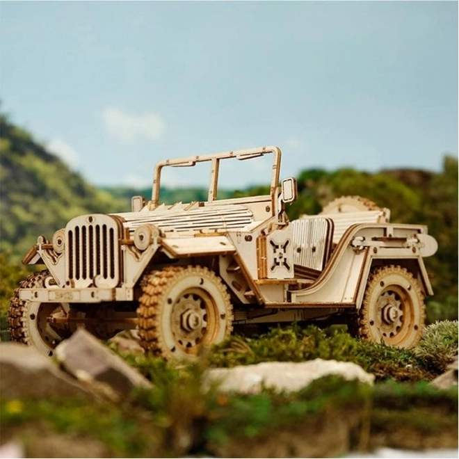 Wojskowy Jeep - 3D drewniane puzzle