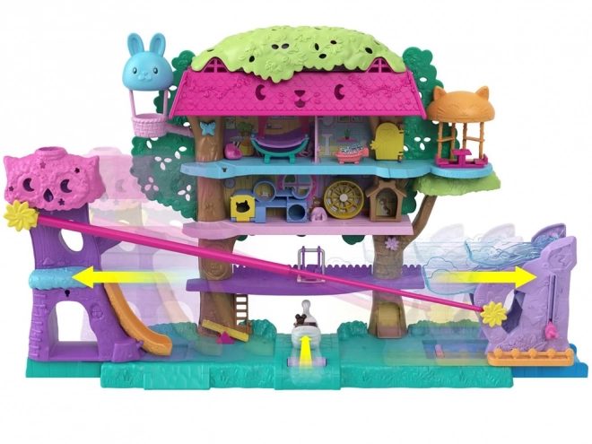 Polly Pocket Zestaw figurek Zwierzęce przygody Domek na drzewie