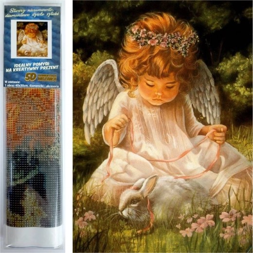 diamentowe malowanie aniołek 30 × 40 cm