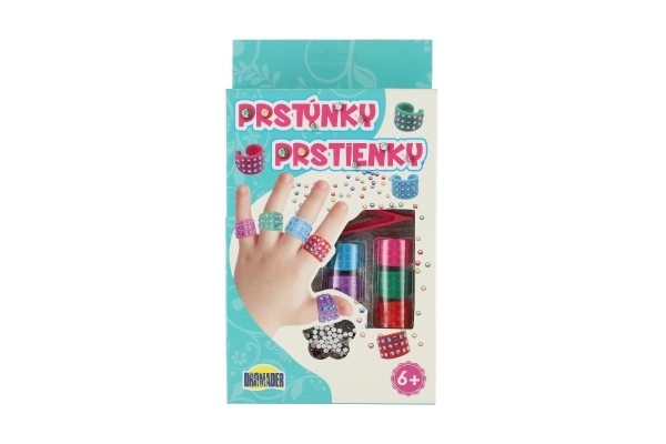 Pierścionki kreatywny zestaw plastik w pudełku 12x21x3,5cm 12szt w pudełku