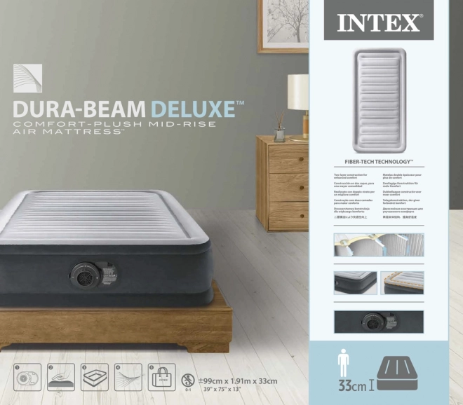Nadmuchiwane łóżko Dura-Beam Twin z wbudowaną pompką