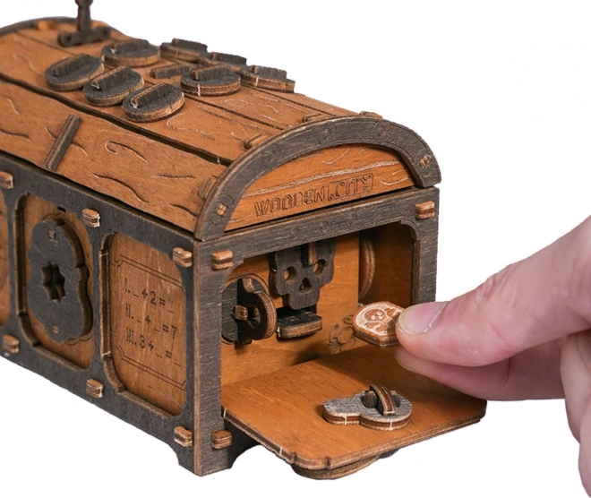 Escape Room Truhla z Skarbem drewniane 3D puzzle