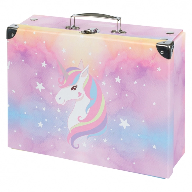 BAAGL Składany szkolny kufer Rainbow Unicorn z okuciami