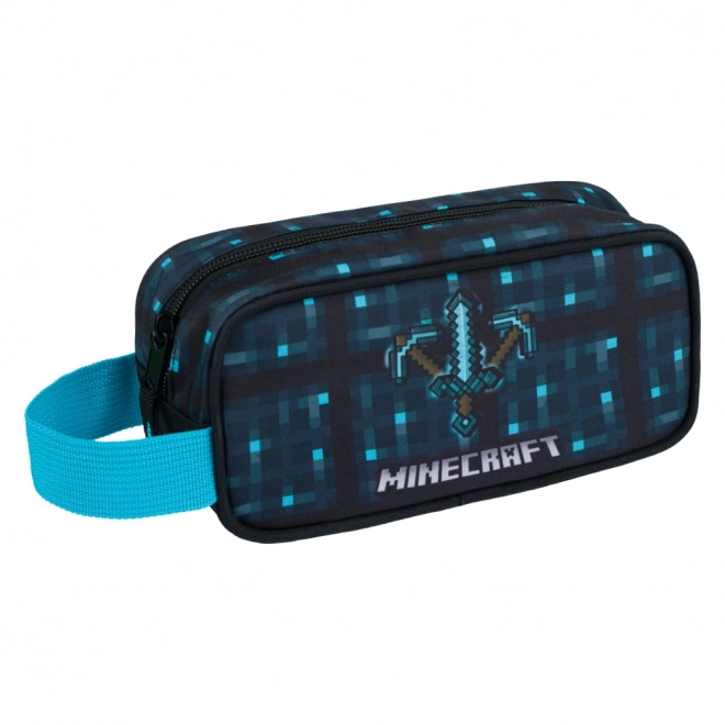 Minecraft 2 zestaw niebieski topór i miecz piórnik i worek