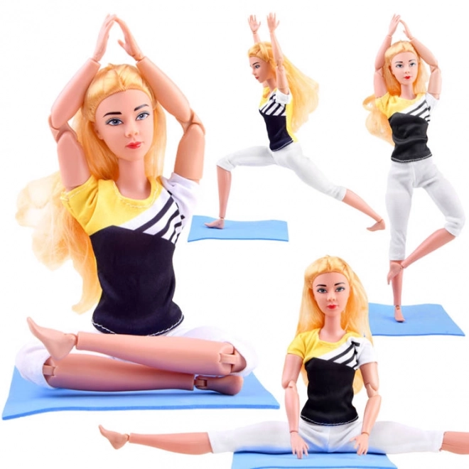 Lalka gimnastyczka ćwicząca jogę i fitness