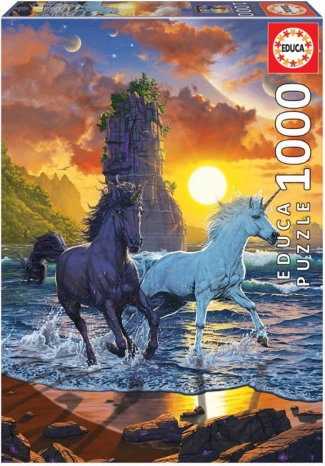 EDUCA puzzle Jednorożce na plaży – 1000 elementów
