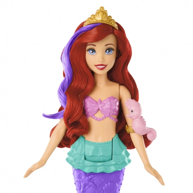 MATTEL Disney Princess lalka Ariel mała syrenka pływa, zmienia kolor