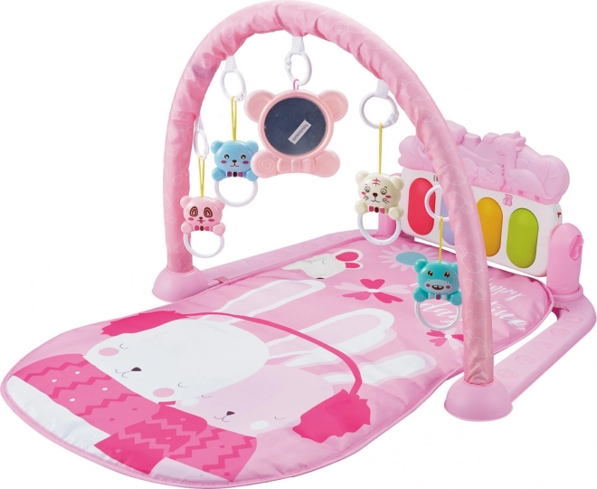 CHIPOLINO Mata edukacyjna z pianinkiem Rabbits Pink