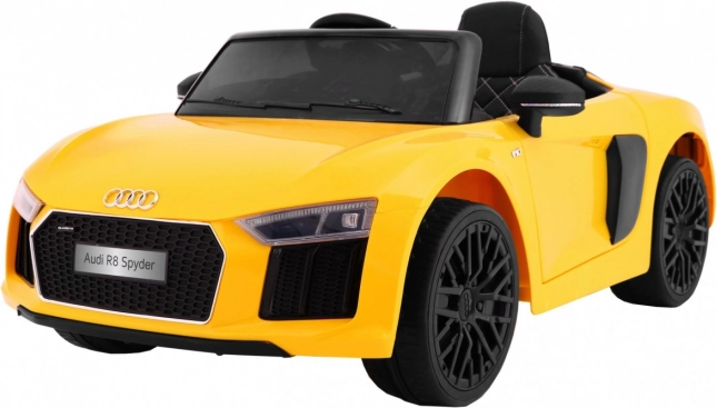Interaktywny samochód dla dzieci Audi R8 Spyder żółty z pilotem i światłami LED