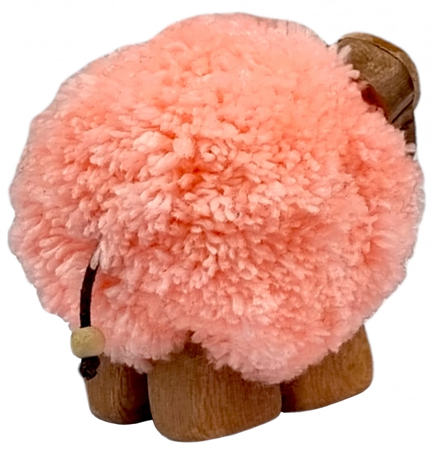 Drewniana figurka z pomponem - świnia