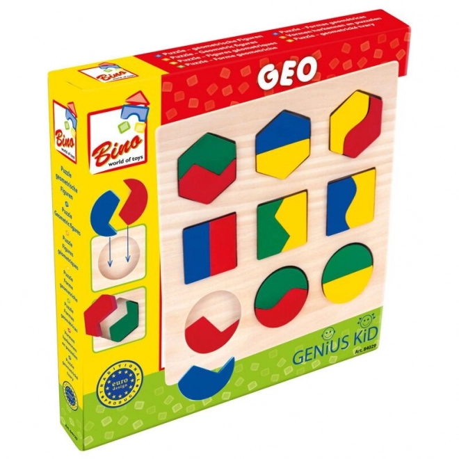 Bino Drewniane puzzle geometryczne kształty