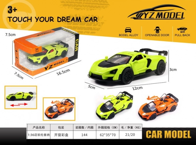 Metalowe auto 12 cm
