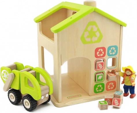 Masterkidz drewniana stacja recyklingu i segregacji odpadów
