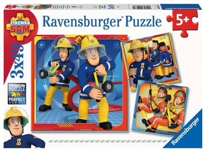 Ravensburger puzzle Strażak Sam na ratunek 3x49 elementów