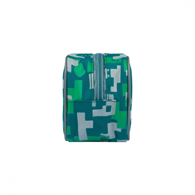 Piórnik Minecraft Turkusowy i Zielony Wzór Pikselowy