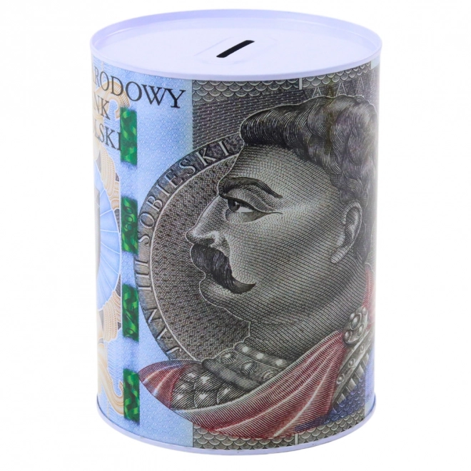 Metalowa skarbonka z motywem banknotu 500 złotych