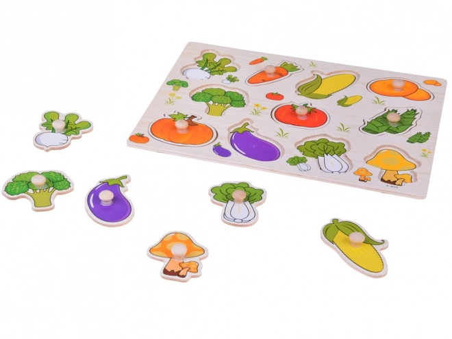 Edukacyjne drewniane puzzle warzywa match 11ele ZA5258