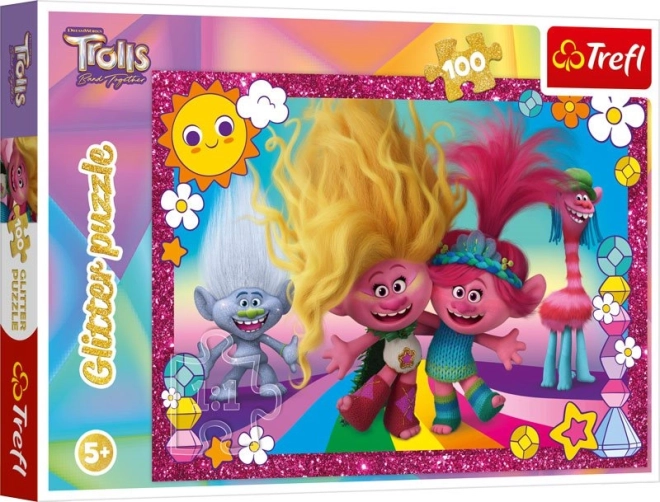 błyszczące puzzle Trolle 3 – 100 elementów