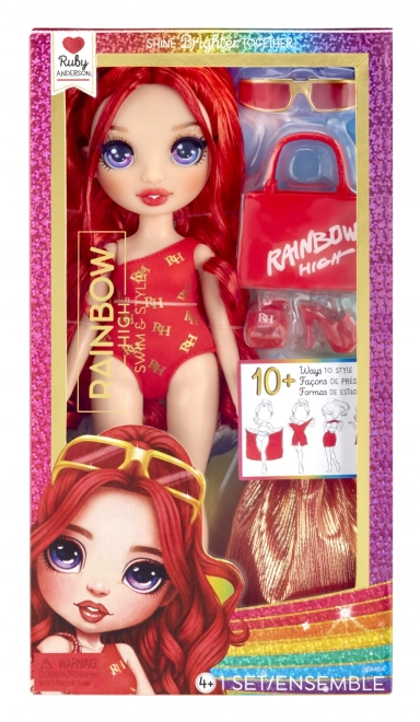 Rainbow High stylowa pływająca lalka Ruby Red