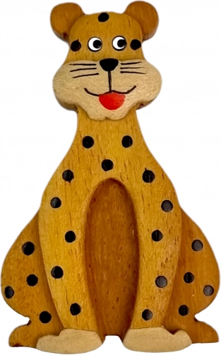 Drewniany magnes leopard – duży