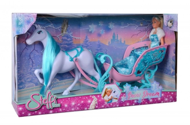 Lalka Steffi z koniem Snow Dream