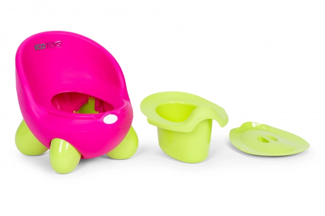 Dziecięcy nocnik ECOTOYS różowo-zielony z antypoślizgowymi nogami