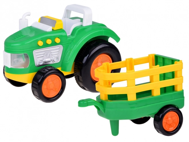 Rolniczy traktor z przyczepą i zwierzętami dźwięk + światło ZA5390