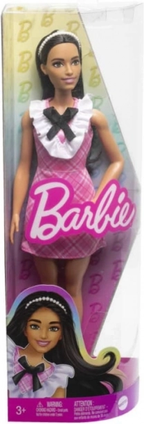 Barbie Fashionistas lalka w różowej sukience w kratkę