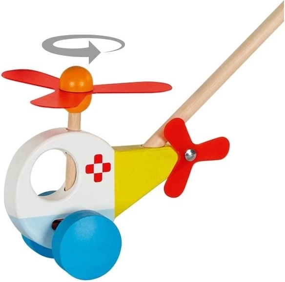 Drewniany helikopter Goki z kijem