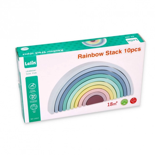 Drewniane tęczowe puzzle