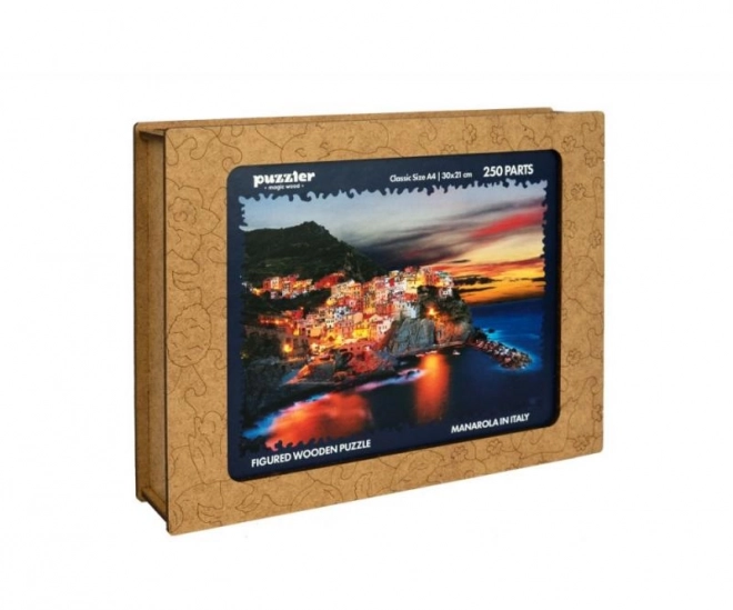 DREWNIANE KOLOROWE PUZZLE - Manarola we Włoszech
