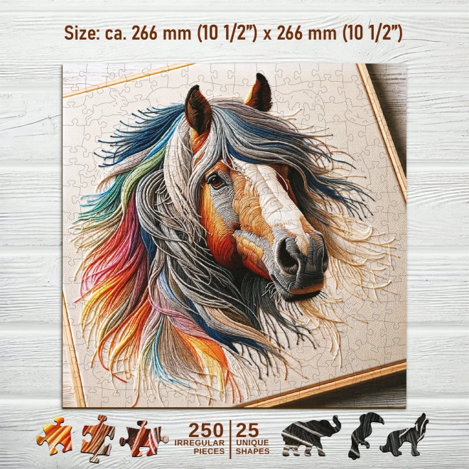 Drewniane puzzle Delikatny Koń od Wooden City - 250 kawałków
