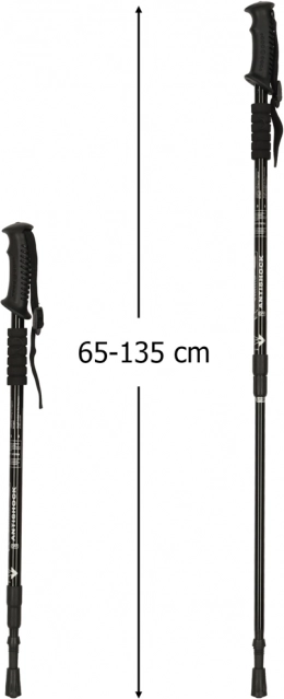 Składane kije trekkingowe Nordic Walking, czarne, 2 sztuki