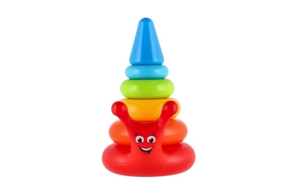 Układanka piramida pierścienie ślimak plastik 6 szt. w siatce 18x20x12cm 12m+