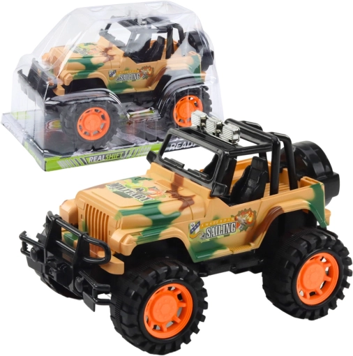 Dziecięcy samochód terenowy off-road w kolorze moro, beżowy, 25 cm