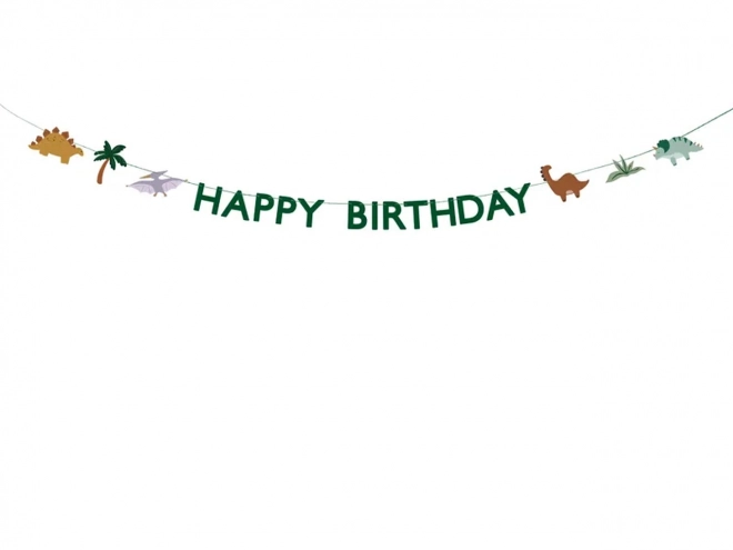 Transparentny Happy Birthday Dino 3m