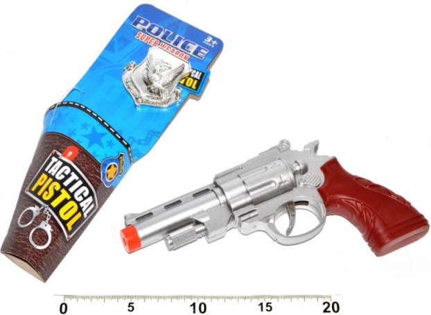 Policyjny pistolet z odznakem 22 cm – zabawka dla dzieci